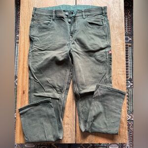 DOVETAIL Shop Pant Women’s Olive Green Denim Work Pants Size 12/32
